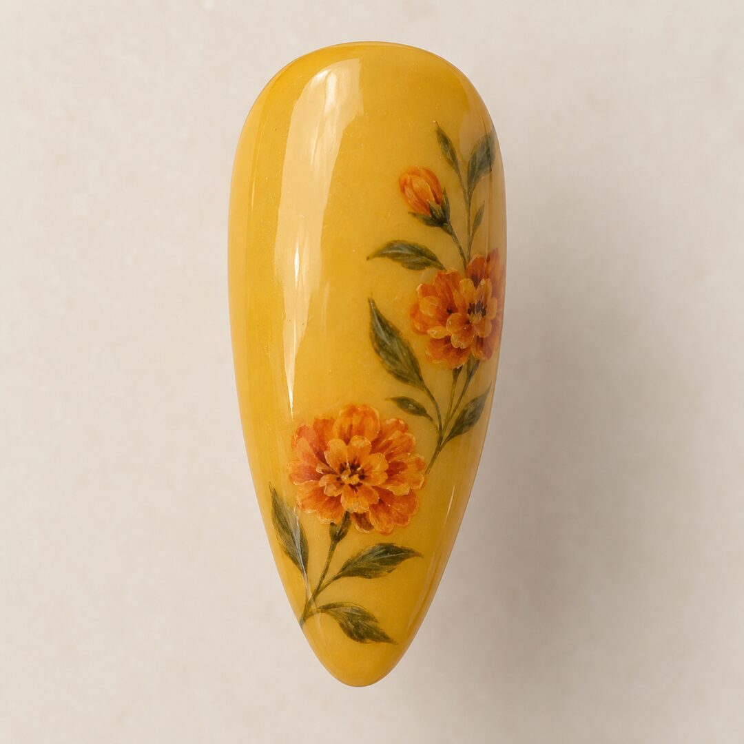 Mehndi Marigold: close-up of the details
